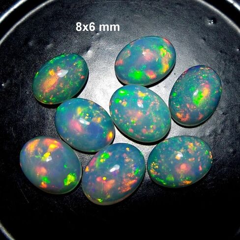 Natural AAAA Grade Multi Color Oval Shape Rainbow Fire Play Ethiopian Welo Loose Gemstone in Saudi Arabia