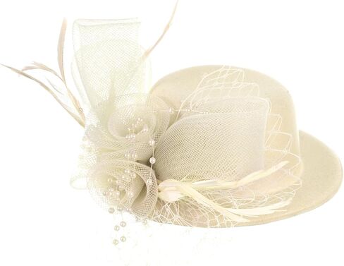Mini Fascinator Hat for Women Girls Tea Party Top Hats with Veil for Birthday Cocktail 20s 50s Party Headwear in Saudi Arabia