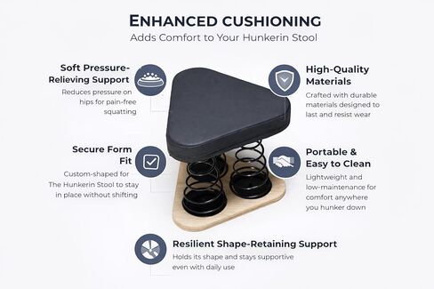 مقعد وسادة ممتاز | وسادة إضافية مريحة | وسادة مقعد متينة وسهلة التنظيف | مقعد تدريب القرفصاء | يعزز الاستقرار والدعم للتنقل واللياقة البدنية والاستخدام المكتبي والمنزلي | 1 عدد in Kuwait