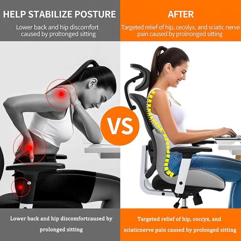 2026 وسادة دعم قطنية مريحة ومقعد، وسادة مقعد من إسفنج الذاكرة مع وسادة دعم قطنية، وسادة من إسفنج الذاكرة للعصعص لعلاج آلام عظم الذنب وآلام الظهر وعرق النسا وتخفيف البواسير in Kuwait