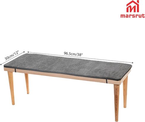 Bench Cushion 38 Inch x 12 In for Outdoor Indoor Furniture, Non-slip Seat Pad Mat Cover Replacement for Banquette Pew Patio Porch Swing Loveseat Garden Lounger Dining Kitchen Picnic Table Chair, Grey in Saudi Arabia
