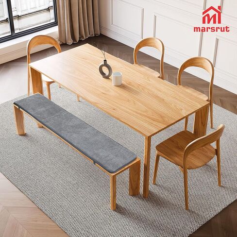 Bench Cushion 38 Inch x 12 In for Outdoor Indoor Furniture, Non-slip Seat Pad Mat Cover Replacement for Banquette Pew Patio Porch Swing Loveseat Garden Lounger Dining Kitchen Picnic Table Chair, Grey in Saudi Arabia
