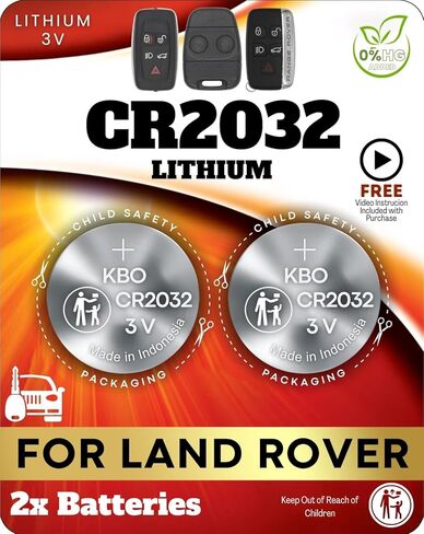 Key Fob Batteries for Land Rover (2-Pack) CR2032 – Defender, Discovery, Discovery Sport, LR2, Range Rover, Evoque, Sport, Velar – Land Rover Key Fob Battery Replacement Kit in Kuwait
