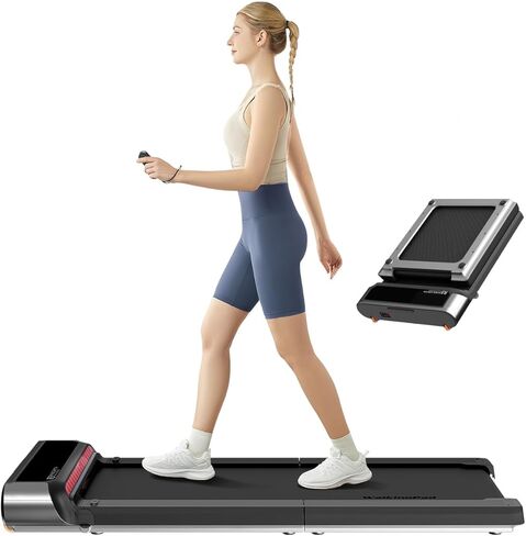 وسادة المشي Walkingpad Z1SE للمكتب المنزلي، أجهزة المشي تحت المكتب 2.5 حصان آلة الركض المحمولة مع جهاز تحكم عن بعد بسعة وزن 265 رطل وشاشة LED (رمادي) in Saudi Arabia