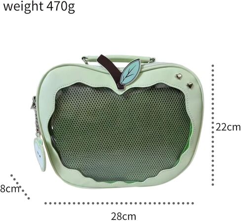 حقيبة ظهر Ita Bag باللون الأخضر على شكل تفاحة وحقيبة يد وحقيبة يد، عرض دبوس الرسوم المتحركة، هدية لأصدقائها in Saudi Arabia