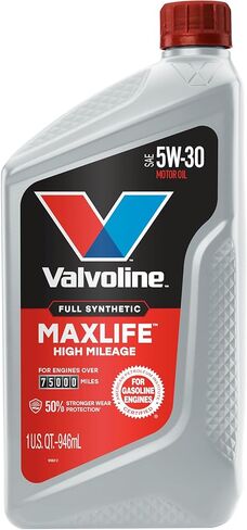 زيت محرك Valvoline عالي الأميال مع تقنية MaxLife SAE 5W-30، 5 QT (881163) in Kuwait