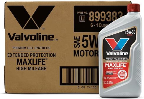 زيت محرك Valvoline عالي الأميال مع تقنية MaxLife SAE 5W-30، 5 QT (881163) in Kuwait