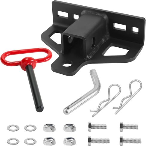 وصلة وصلة جزازة العشب بدون دوران مع جهاز استقبال 2 بوصة، وصلة استقبال مقطورة فولاذية شديدة التحمل بسمك 6 مم مع دبوس ومشابك وصلة مقطورة، مثالية لجرار جزازة العشب وعربة الجولف in Kuwait