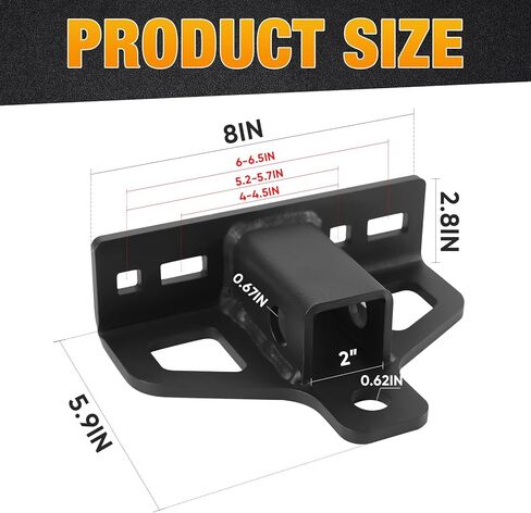 وصلة وصلة جزازة العشب بدون دوران مع جهاز استقبال 2 بوصة، وصلة استقبال مقطورة فولاذية شديدة التحمل بسمك 6 مم مع دبوس ومشابك وصلة مقطورة، مثالية لجرار جزازة العشب وعربة الجولف in Kuwait