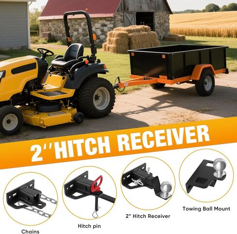 وصلة وصلة جزازة العشب بدون دوران مع جهاز استقبال 2 بوصة، وصلة استقبال مقطورة فولاذية شديدة التحمل بسمك 6 مم مع دبوس ومشابك وصلة مقطورة، مثالية لجرار جزازة العشب وعربة الجولف in Kuwait