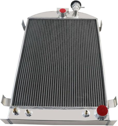 3 Row Aluminum Radiator+Shroud Fan+Relay Compatible with 1930-1932 Ford MODEL A B Hot Rod Chevy V8 AT in Saudi Arabia