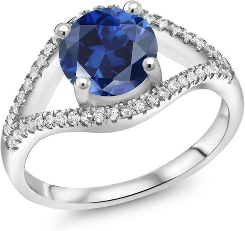 Gem Stone King 925 Sterling Silver Customized and Personalized 8MM Round Gemstone Birthstone Ring For Women | 2.50 Cttw in Saudi Arabia