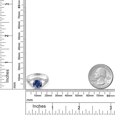 Gem Stone King 925 Sterling Silver Customized and Personalized 8MM Round Gemstone Birthstone Ring For Women | 2.50 Cttw in Saudi Arabia