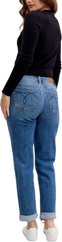 Judy Blue Classic Mid Rise Embroidered Cuffed Boyfriend in Saudi Arabia