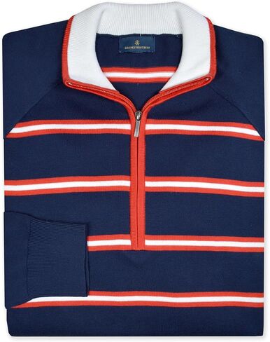 Brooks Brothers Mens Raglan Sleeve Cotton Half Zip Pullover Sweater, in Saudi Arabia