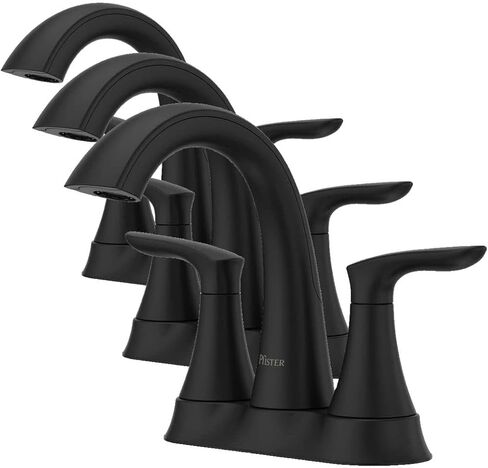 Pfister Weller Bathroom Sink Faucet, 4-Inch Centerset, 2-Handle, 3-Hole, Matte Black Finish, LG48WRPB in Kuwait