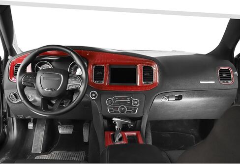 Jimen مناسب لشاحن دودج 2015-2023، لوحة أجهزة القياس المركزية وغطاء ناقل الحركة (أرجواني) in Kuwait