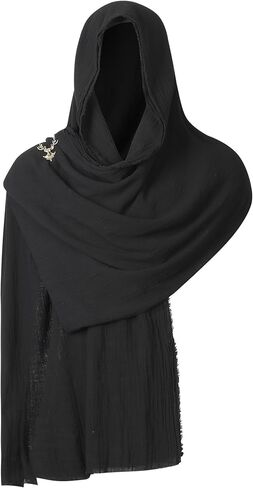 إكسسوارات زي عصر النهضة من Berenlu، وحقيبة حزام الفايكنج ودعامات جلدية مع شال بقلنسوة من العصور الوسطى، مجموعة الهالوين الكبيرة التأثيرية in Kuwait