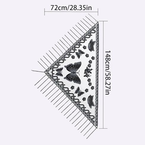 Women's Butterfly Embroidered Shawl, Sheer Lace Triangle Scarf with Fringe, Bridal Bridesmaid Wedding Wrap, Decorative Hijab Shawl for Evening Dress Summer Formal Occasion in Saudi Arabia