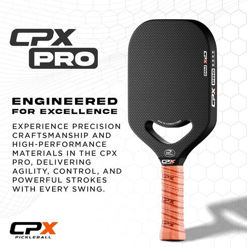Carbon Pickle Pro Series 3K Carbon Fiber Pickleball Paddle Racket - Professional Grade, Matte Finish, 19mm Honeycomb Core, Tennis Style Grip - Durable Black Paddle Designed in Chicago, USA in Saudi Arabia