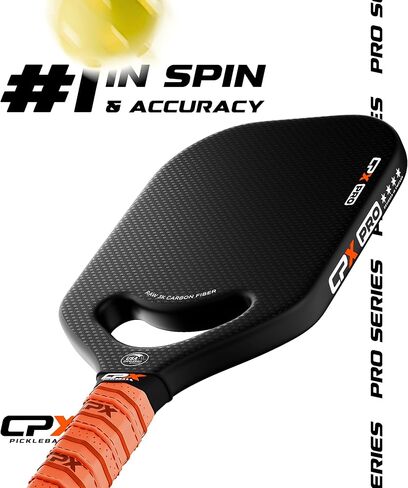 Carbon Pickle Pro Series 3K Carbon Fiber Pickleball Paddle Racket - Professional Grade, Matte Finish, 19mm Honeycomb Core, Tennis Style Grip - Durable Black Paddle Designed in Chicago, USA in Saudi Arabia