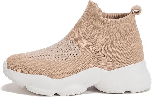 Kids Sock Sneakers, Black Knit Slip-On Toddler/Little Kid Athletic Shoes with Chunky Sole, Breathable Lightweight Casual Running Shoes for Boys Girls（ 6.5 Big Kid） in Saudi Arabia