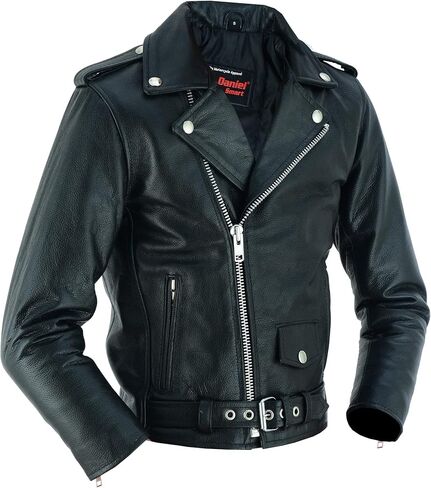 Daniel Smart Kid’s leather Jacket - Premium Leather Material Kid’s Jacket with Unique Plain Sides Design and Multiple Pockets in Saudi Arabia