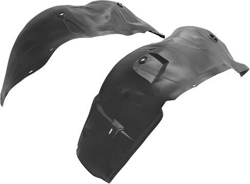 ECOTRIC Front Fender Liner Panel W/Clips Compatible with 2007-2013 Chevrolet Silverado 1500, Inner Wheel Liner Splash Shields Guard Plastic(PE) Black in Saudi Arabia