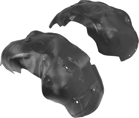 ECOTRIC Front Fender Liner Panel W/Clips Compatible with 2007-2013 Chevrolet Silverado 1500, Inner Wheel Liner Splash Shields Guard Plastic(PE) Black in Saudi Arabia
