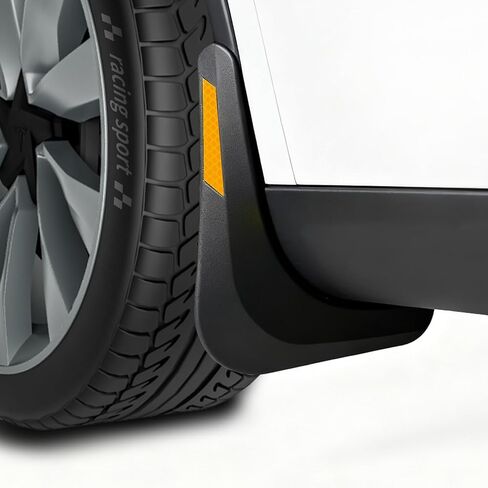 اللوحات الطينية من Farmogo لملحقات Tesla Model Y Juniper 2025 2026 - [مع شريط تحذير أصفر] لا تتطلب أدوات حفر للحماية من الرذاذ مناسبة لجميع الأحوال الجوية لملحقات Tesla Model Y باللون الأسود (مجموعة من 4) in Kuwait