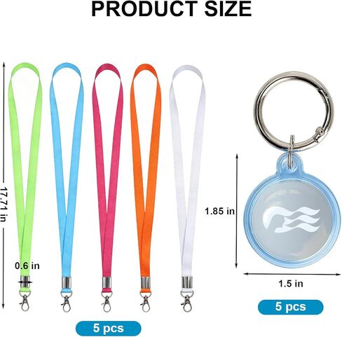 Princess Cruise Medallion Holder for Kids and Adults,Set of 5,Neck Lanyard Set for Princess Cruise Medallion Include 5 Waterproof Medallion Holders & 5 Nylon Neck Strap,Fits Princess Cruise Medallion in Kuwait