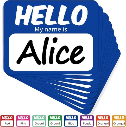 256 Pcs Name Tags Sticker 3"x2.5" Hello My Name is Stickers, Blue Name Labels Adhesive Identification Name Badges for School, Office, Meeting, Family Parties, Mailing in Kuwait