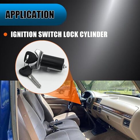 اسطوانات قفل الباب ومفتاح الإشعال مع مفاتيح تناسب Ford 90-96، لـ F150 F250 F350 F53 F59 Aerostar Crown Victoria، لـ Lincoln 93-98، لـ Mercury 90-95 Sable، استبدل OE 924730 US-176LT in Saudi Arabia