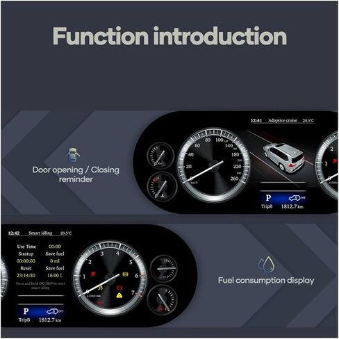 لوحة القيادة الرقمية Prelingcar مقاس 12.3 بوصة متوافقة مع لكزس LX570 2007-2015 سنة لوحة ال سي دي للسيارة عداد السرعة قمرة القيادة الافتراضية in Kuwait