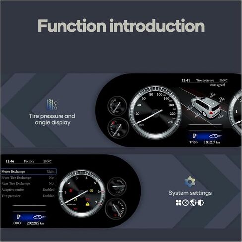 لوحة القيادة الرقمية Prelingcar مقاس 12.3 بوصة متوافقة مع لكزس LX570 2007-2015 سنة لوحة ال سي دي للسيارة عداد السرعة قمرة القيادة الافتراضية in Kuwait