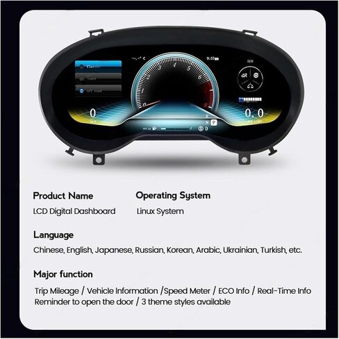 نظام لينكس لوحة قياس الوقود الرقمية LCD للسيارة متوافقة مع Benz A Class CLA GLA 12.3 بوصة شاشة عرض لوحة قيادة السيارة in Kuwait