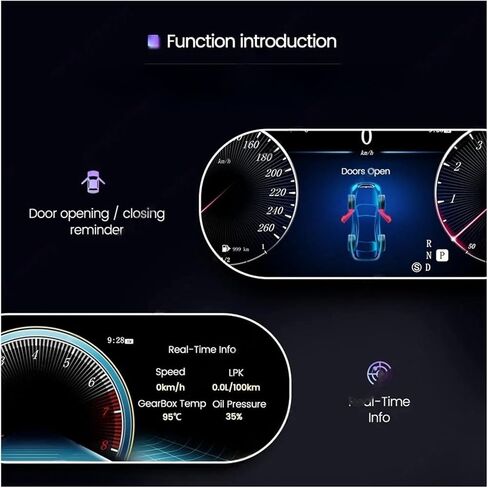 نظام لينكس لوحة قياس الوقود الرقمية LCD للسيارة متوافقة مع Benz A Class CLA GLA 12.3 بوصة شاشة عرض لوحة قيادة السيارة in Kuwait