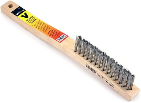 Forney 70523 V-Groove Stainless Steel Wire Brush, with Wood Handle, 13-3/4-Inch-by-.014-Inch in Kuwait