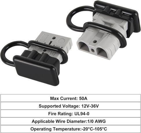 3Pcs 50A Wire Connector Kit 12V-36V Battery Quick Connect Disconnect Harness Heavy Duty Plug for 6-12 Gauge Cables, for Car, Bike, ATV, Winch, Motor, Marine Applications in Saudi Arabia