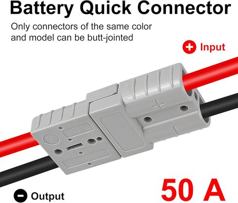 3Pcs 50A Wire Connector Kit 12V-36V Battery Quick Connect Disconnect Harness Heavy Duty Plug for 6-12 Gauge Cables, for Car, Bike, ATV, Winch, Motor, Marine Applications in Saudi Arabia