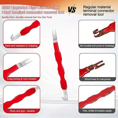 Electrical Connector Removal Tool: 2PCS Automotive Terminal Connector Separator with Dual-Angle Design for Easy Car Truck SUV Repair - Prevent Damage & Save Time in Saudi Arabia