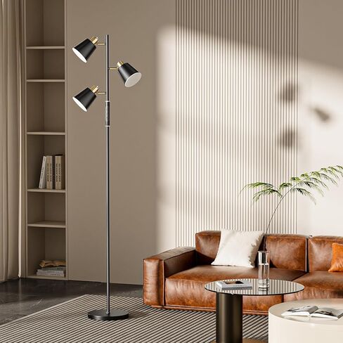 LED Tree Floor Lamp, 2500LM Super Bright Standing Lamp with Remote & Touch Control, 4 Color Temperatures, 3 Rotatable Lights, Modern Dimmable Floor Lamps for Living Room Bedroom Office in Saudi Arabia