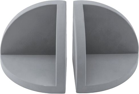 MyGift Bookends Decorative with Storage Space, Book Ends Heavy Duty for Shelves, Desk, Modern Gray Concrete Geometric Semi-Circle, Minimalist in Saudi Arabia