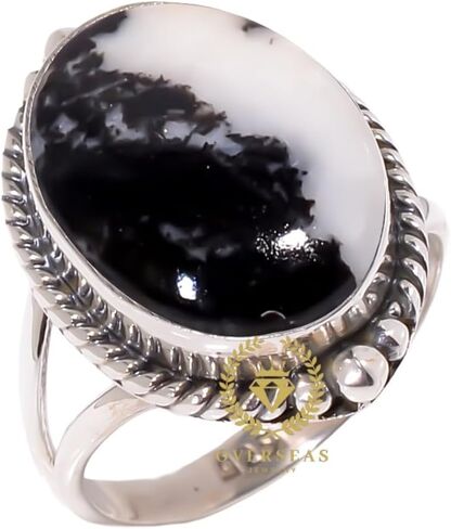 White Buffalo Turquoise Ring for Women – Handmade 12x16mm Oval Natural White Stone, 925 Sterling Silver Boho Statement Ring, Engagement, Promise, Birthday & Holiday Gift in Kuwait