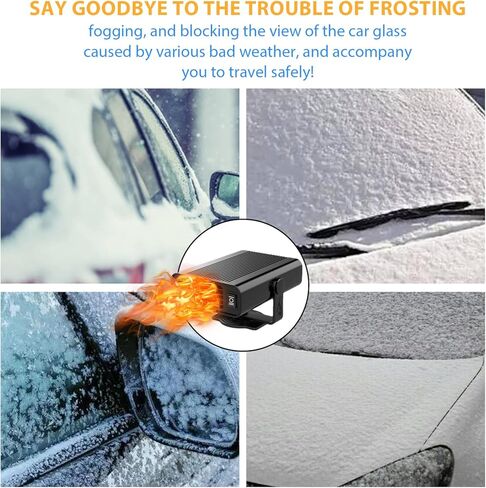 12V 150W Portable Car Heater Fast Demisting Defroster, Automobile Car Heater Can Heat Rapidly inwith Heating Cooling Air Purify, 360Degree Rotary Defroster Portable Car Heater (FF-14) in Saudi Arabia