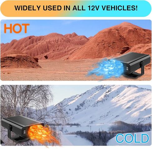 12V 150W Portable Car Heater Fast Demisting Defroster, Automobile Car Heater Can Heat Rapidly inwith Heating Cooling Air Purify, 360Degree Rotary Defroster Portable Car Heater (FF-14) in Saudi Arabia