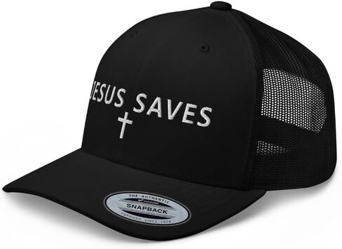 قبعة NX Jesus Saves Cross المطرزة المنحنية لسائقي الشاحنات ذات التاج المتوسط ​​قبعة مسيحية قابلة للتعديل in Saudi Arabia