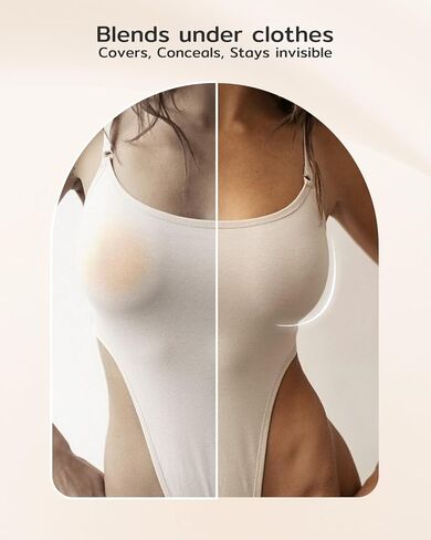 أغطية حلمات غير لاصقة للنساء من Niidor - فطائر سيليكون غير مرئية قابلة لإعادة الاستخدام - مثالية للسباحة والرياضة والاستخدام اليومي - ملصقات سلسة مع حقيبة سفر (cocco,S) in Kuwait