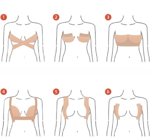 شريط واسع للثدي مقاس 4 × 16 قدم، شريط رفع الثدي، شريط استبدال حمالة الصدر، شريط صدر 4 بوصة، شريط لاصق للجسم، شريط صدر عريض 4 بوصة، 5.0 متر أسود in Kuwait