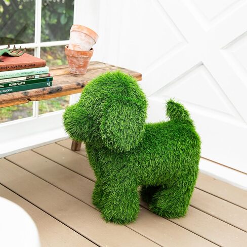 Nearly Natural 18in. UV Resistant Artificial Grass Garden Plush Topiary Puppy Dog - Indoor/Outdoor in Saudi Arabia